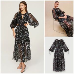 Maje ~ Risof Floral Cutout Midi Dress